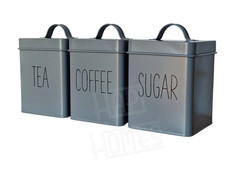 Vintage Metal Tea Coffee Sugar