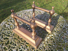 Pair of Vintage Antique Brass Fireplace Hearth Fire Dogs Andirons FREE UK P&P 