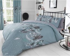 DOUBLE DUVET COVER SET Reversible 3 Piece Printed Quilt Bedding with Pillowcase