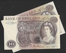 B299 HOLLOM 1964 TEN POUND £10 BANKNOTE - SELECT YOUR NOTE - UNC + AUNC