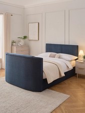 Prent Double TV Bed Blue | Voice Control | USB Charging | No Mattress