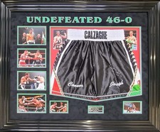 Joe Calzaghe Custom Made Hand Signed Boxing Shorts, Framed, ACG Authentication