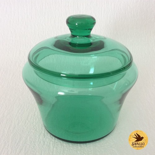 Vintage handblown green glass