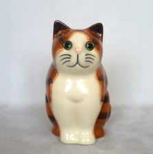 Quail Pottery Tim Cat Figurine.  Ginger Tiger Stripes, Sitting. 10cm. VGC.
