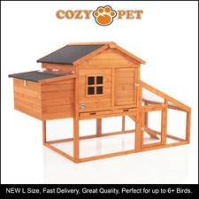 Chicken Coop Cozy Pet New Large Hen House Poultry Ark Rabbit Hutch Run CC01L-N