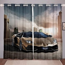 Racing Car Eyelet Curtains Set