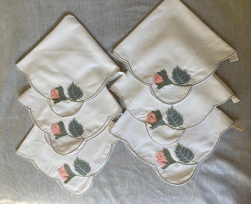 Vintage cream napkins - 6, /