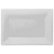White Serving Platter Plates Buffet Tray Kids Party Food Display 3 Pack Reusable