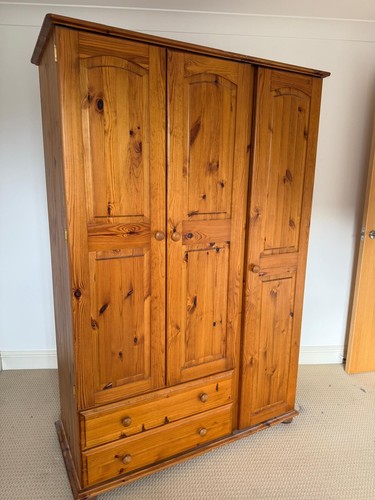 Pine wood wardrobe - pine,