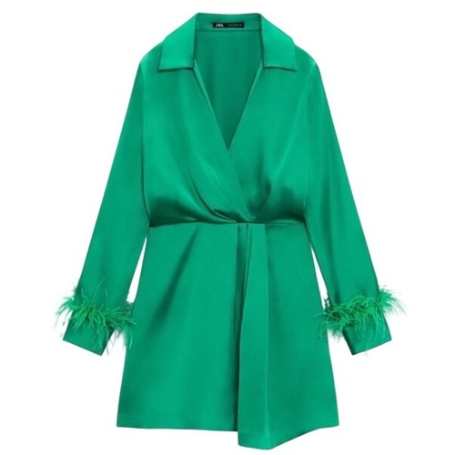 Zara satin feather trim - zara, mini