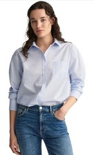 Gant Women’s Poplin Shirt Blouse Long Sleeve Cotton Pale Blue UK 6 BNWT