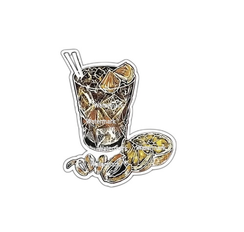 Whiskey old fashioned sticker - fashioned,