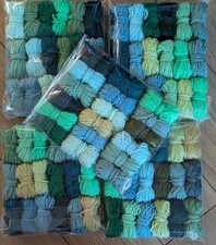 90 balls Green Wool Job Lot Knitting Crochet Squares Pompom Crafts Toys Bundle