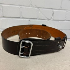 OFFICERS SAM BROWNE - Waist: 42-47" , Size: 6, Brown Leather Belt British Army