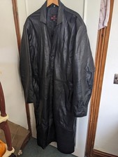 Real leather long jacket black