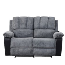 2 Seater Electric Lounge Chair W/ Massage & Heating Function Fabric Lounge Chair