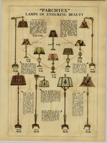 1930 paper parchtex lamps - paper,