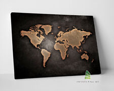 VINTAGE WORLD MAP Canvas Art