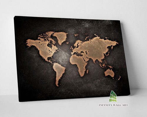 Vintage world map canvas art - vintage,