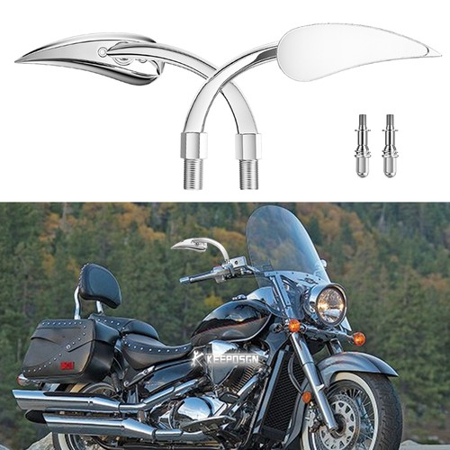 2pcs chrome teardrop - teardrop, side