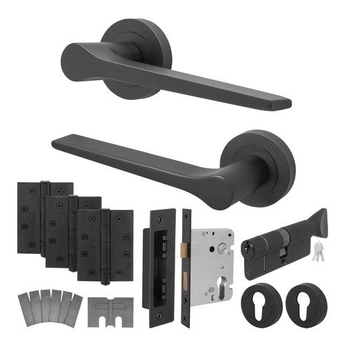 Black internal door handle - internal,