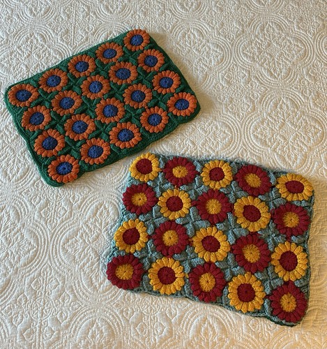 Vintage hand crochet placemats - vintage,