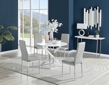 Novara White High Gloss Round