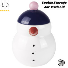 IKEA VINTERFINT Jar with Lid 1L Snowman White Holiday Biscuit Storage Container