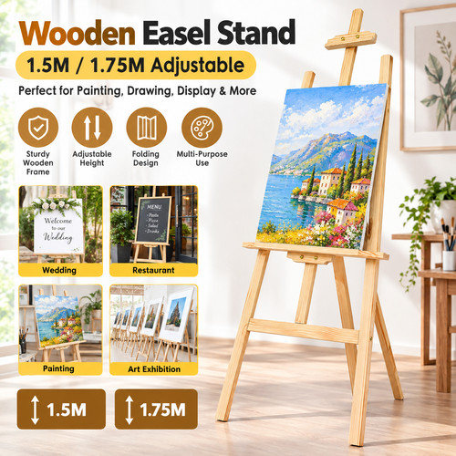 75m wooden easel - 1.5m/1.75m, stand