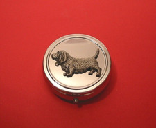 Basset Hound design Round Chrome Mint / Pill Box Basset Hound Gift Dog Mum Gift