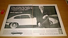 Jaguar E Type 2+2 Shell Oils Sir Williams Lyons Advertisement  1966 2 pages A