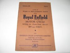 ROYAL ENFIELD J2 TWIN PORT 499cc Motorcycle Parts List Illustrated SEP 1952