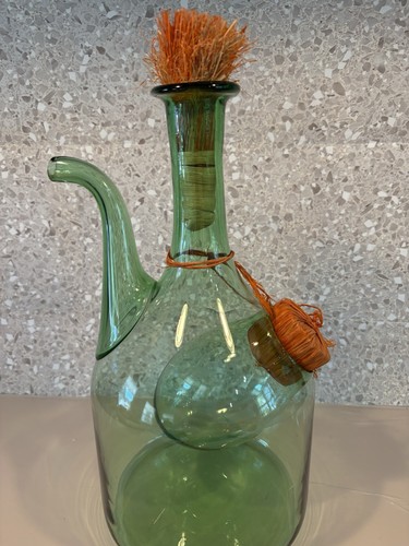 Vintage italian demijohn - demijohn, green