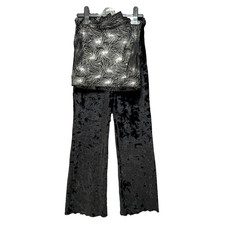 Modern/Freestyle Girls Dance Costume Black & Silver 2 Piece Handmade