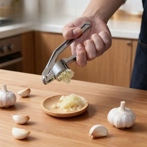 Aluminium garlic press - press, crusher
