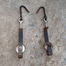 Vintage 18” Butcher Meat Hook Pulley Trolley Hanger/3000lb Limit/