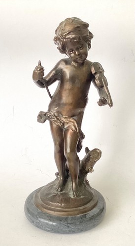 Vintage large bronze cherub - vintage,