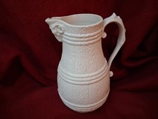 Brownfield Relief Moulded Swiss Pattern Jug Antique Victorian 20cm Rams Head