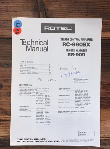Rotel 990bx 909 preamp - preamp, /