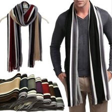 Neck Warm Men Striped Scarf