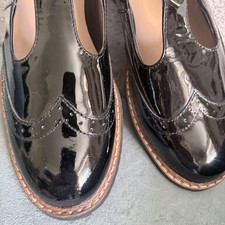Clarks black leather patent - black,