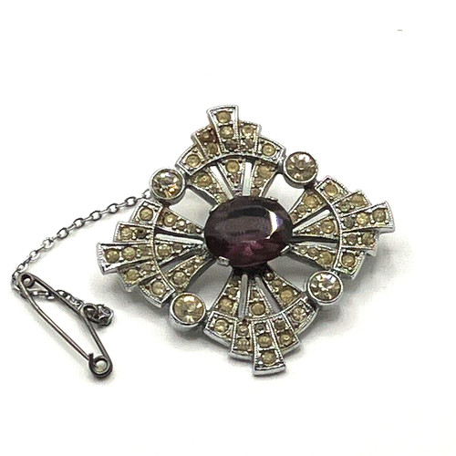 Antique art deco brooch - brooch, purple