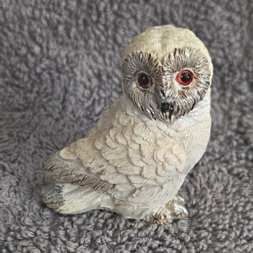 White owl figurine ornament - white,