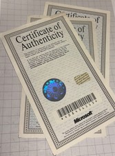 MS-DOS 6.2  and Windows Certificates of Authenticity COA License