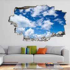 Blue Sky Clouds 3D Wall Art