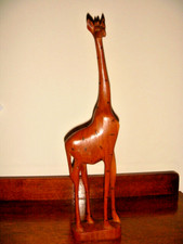 Vintage Carved and Decorated Wooden Giraffe 42.5cm High