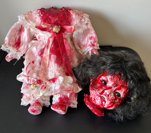 Creepy horror decapitated head - decapitated,