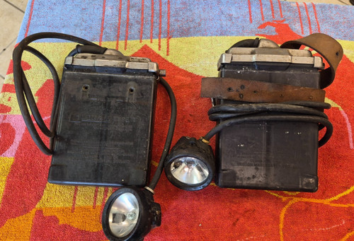 Pair vintage type miners cap - type, t
