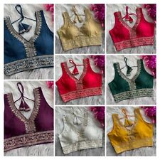 Embroidery Readymade blouse for saree thread sequence work choli indian sequin