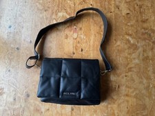 JACK WILLS BLACK FAUX LEATHER LONG STRAP CROSSBODY HANDBAG SHOULDER BAG SATCHEL